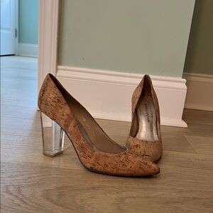 Donald J. Pliner Cork Heels with Clear Block Heel